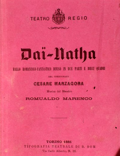 Pierwsza strona nuty Dai-Natha, balet Romualdo Marenco autorstwa Anonymous Anonymous