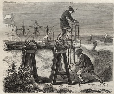 Forcats pilarzy więzienia Saint-Laurent (Saint-Laurent) w Cayenne (Gujana Francuska) w XIX wieku. Grawer „Historia skazanych od ich powstania do dnia dzisiejszego” (1877) autorstwa Pierre