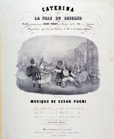 Frontyspis do partytury Catariny lub córki bandyty Pugniego do przedstawienia w Teatro alla Scala (1847) autorstwa Anonymous Anonymous
