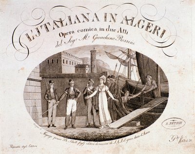 Frontyspis Włoszka w Algierze, opera Gioaccino Rossiniego autorstwa Anonymous Anonymous