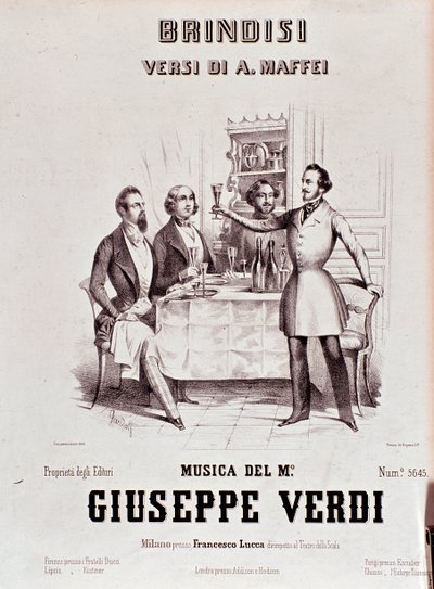 Frontyspis partytury Brindisi Giuseppe Verdiego według poezji Andrei Maffei autorstwa Anonymous Anonymous