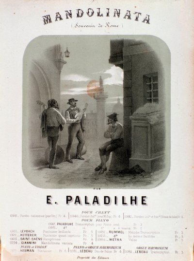 Frontyspis partytury Mandolibata E Paladilhe autorstwa Anonymous Anonymous