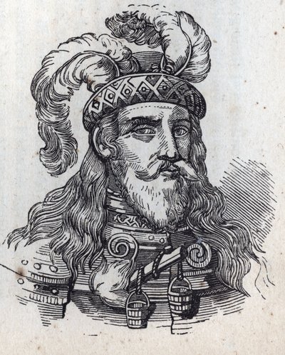 Galeazzo według Viscontiego - Portret Galeasa II Viscontiego - Galeazzo II Visconti - 1320-1378 -rycina - autorstwa Anonymous Anonymous