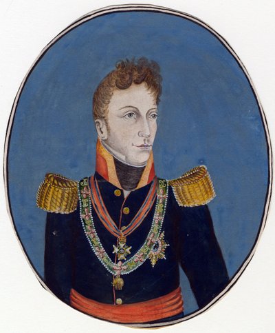 Gebhard Leberecht von Bluecher (Blucher) (1742-1819) książę de Wahlstatt et general prussien - Anonimowy - ok. 1930 r. 1800 - Akwarela na papierze - 17,4x14,2 - Kolekcja prywatna autorstwa Anonymous Anonymous