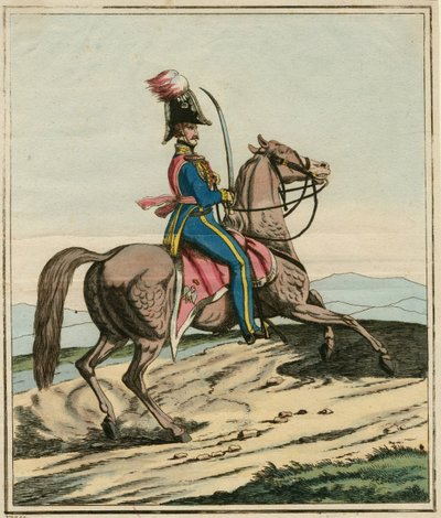 Generał Józef Dwernicki (1779-1857), polski generał, który brał udział w powstaniu listopadowym lub wojnie polsko-rosyjskiej 1830-1831 - Anonim - 1831 - Akwaforta, akwarela - 33,7x26,3 - Kolekcja prywatna autorstwa Anonymous Anonymous