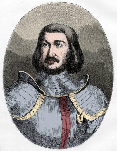 Gilles de Laval, Lord of Rais (1404-1440) - Portret Gillesa de Rais (Retz ou Rays) (1404-1440), towarzysza w ramionach Joanny d