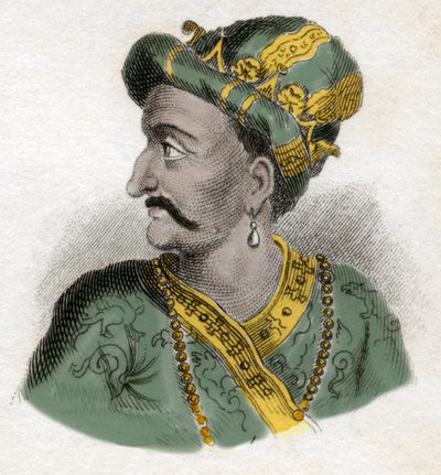 Grand Moghol (Mogol lub Moghul) (prawdopodobnie Aurangzeb (1618-1707), znany również jako Alamgir) (Abu Muzaffar Muhiuddin Muhammad Aurangzeb Alamgi) - XIX-wieczna rycina - Milanese autorstwa Anonymous Anonymous