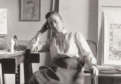 Hilma af Klint w swojej pracowni w Hamngatan, Sztokholm, ok. 1895 (fotografia) autorstwa Anonymous Anonymous
