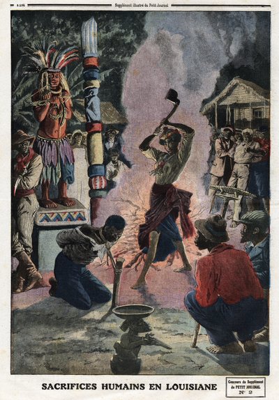 Ofiary z ludzi w Luizjanie. Grawer w „Le petit Journal”, 21.04.1912. Prywatna kolekcja. autorstwa Anonymous Anonymous
