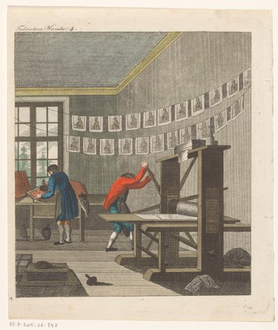 Wnętrze drukarni, ok. 1750-1850 (grafika) autorstwa Anonymous Anonymous