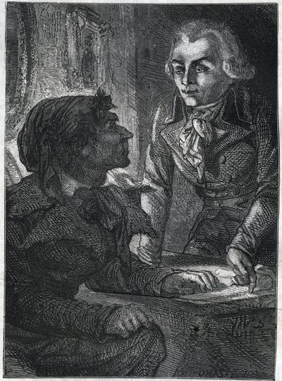 Jean-Paul (Jean Paul) Marat (1743-1793) z Maksymilianem Robespierre