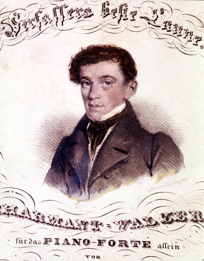 Johann Strauss senior (1804 - 1849). Portret na przegrodzie. autorstwa Anonymous Anonymous