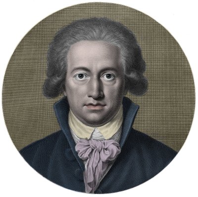 Johann Wolfgang von Goethe (1749-1832). Niemiecki pisarz. Rycina XIX w. - Portret Johana Wolfganga Goethego (1749 - 1832), pisarza niemieckiego autorstwa Anonymous Anonymous