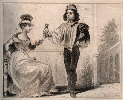 Jan II Valois, książę Alencon (1409-1476) z Marie de Fayel. Grawer z 1859 roku w „Le Monde”. Historia wszystkich narodów od najdawniejszych czasów do współczesności”. przez ME de Lostalot-Bachoue (Lostalot Bachoue). Prywatna kolekcja. autorstwa Anonymous Anonymous