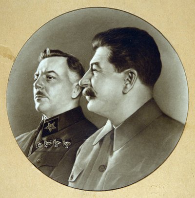 Józef Stalin i Kliment Woroszyłow (Worocziłow) autorstwa Anonymous Anonymous