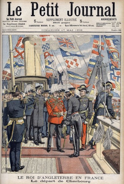 Król Edward VII opuścił Cherbourg po podróży do Francji. Dziennik Le Petit, maj 1903. autorstwa Anonymous Anonymous