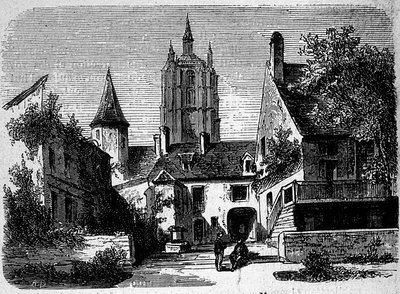 La maison au Mans Paula Scarrona (1610-1660), francuskiego pisarza. rycina z XIX wieku. autorstwa Anonymous Anonymous