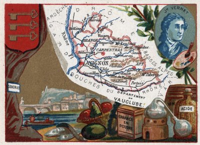 Le Vaucluse (84), Prowansja-Alpy-Lazurowe Wybrzeże (Prowansja-Alpy-Lazurowe Wybrzeże), Francja. Lokalna specjalność: jedwab, proszek garance, kwas (przemysł chemiczny) i wino. Portret Claude