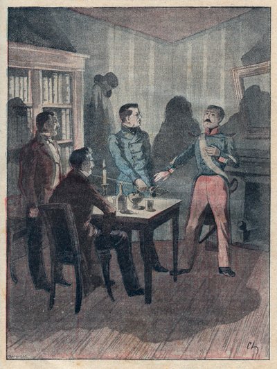Le jure (Przysięga) Boriesa - grawerowanie w „Czterech sierżantach La Rochelle wielka narracja historyczna i dramatyczna” Julesa Beaujoint - Około 1900 autorstwa Anonymous Anonymous
