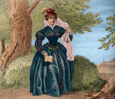 Maria Królowa Szkotów Królowa Maria Stuart (1542-1587) lub Marie Iere ze Szkocji. Grawer z 1859 roku w „Le Monde”. Historia wszystkich narodów od najdawniejszych czasów do współczesności”. przez ME de Lostalot-Bachoue (Lostalot Bachoue). Prywatna kolekcja. autorstwa Anonymous Anonymous