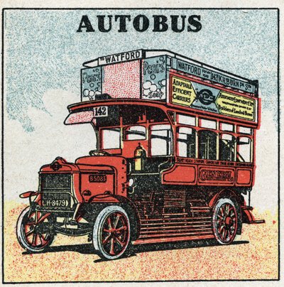 Trakcja mechaniczna: autobus. Anonimowa ilustracja z 1925 r. Ze zbiorów prywatnych. autorstwa Anonymous Anonymous