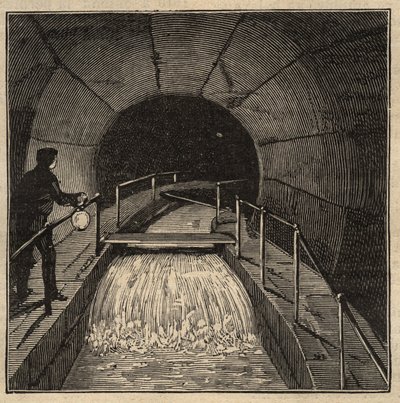 Zbiornik Menilamount - Paryż - 1890 - grawerowanie 1890 autorstwa Anonymous Anonymous