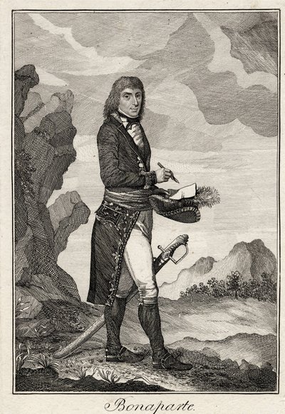 Napoleon Bonaparte - Anonim - 1797 - Miedzioryt - 16,2x11,1 - Kolekcja prywatna autorstwa Anonymous Anonymous