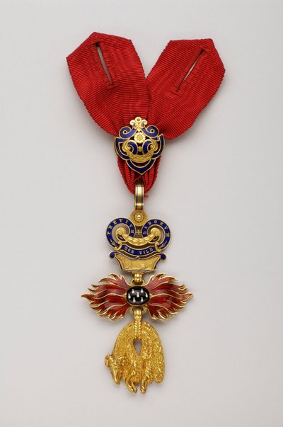 Order Złotego Runa: Austriackie Złote Runo - Odznaka zredukowana - 1850-1900 - Złoto i emale - H: 7,6 cm; Szer: 4,5 cm; Waga: 42 g - Kolekcja prywatna autorstwa Anonymous Anonymous