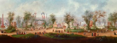 Panoramiczny widok na Wystawę Światową 1867 w Paryżu Obraz Anonimowy. 1867 niedz. 0,49x2,9 m Paryż, Muzeum Carnavalet autorstwa Anonymous Anonymous