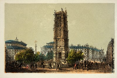 Paryż 1874: Wieża św. Jacquesa, kolekcja prywatna autorstwa Anonymous Anonymous