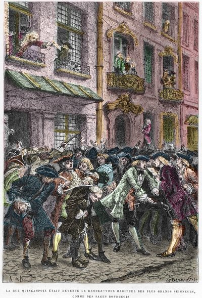 Dzielnica Paryż IV - La rue Quincampoix en 1720 a l