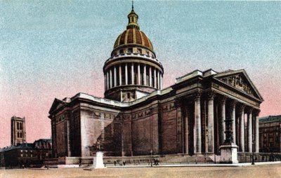 Paryż: widok zewnętrzny Panteonu zbudowanego w latach 1757-1790 przez Jacquesa Germaina Soufflota (1713-1780). Zdjęcie z 1920 roku w „Albumie Artystycznym” miasta Paryża. Prywatna kolekcja. autorstwa Anonymous Anonymous