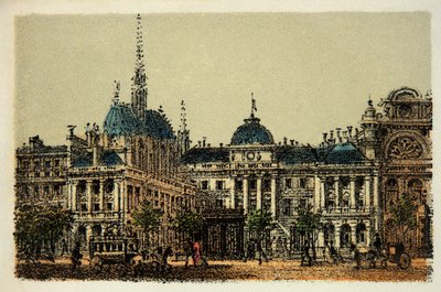 Paryż 1874: Pałac Sprawiedliwości i Sainte Chapelle, kolekcja prywatna autorstwa Anonymous Anonymous
