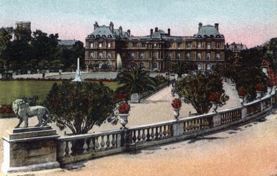 Paryż: Palais i Jardin du Luxembourg. Zdjęcie z 1920 roku w „Albumie Artystycznym” miasta Paryża. Prywatna kolekcja. autorstwa Anonymous Anonymous