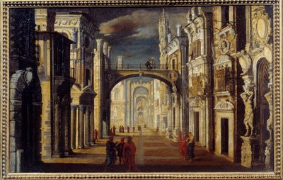 Perspektywa wnętrze Obraz Francois de Nome (Monsu Desiderio) (1593-1644) XVII w. Słońce. 0,51x0,81m Orlean, Musee des Beaux Arts autorstwa Anonymous Anonymous