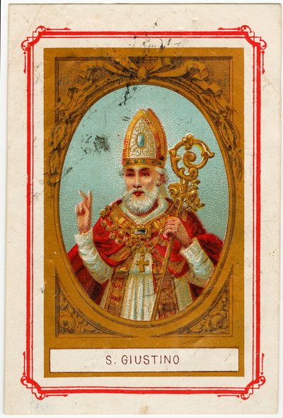 Pobożny obraz: Justin z Chieti (chromolitografia) autorstwa Anonymous Anonymous