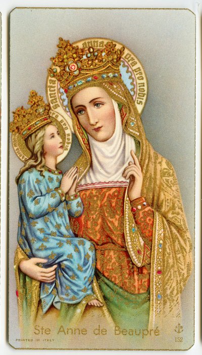 Pobożny obraz: Św. Anna de Beaupre, patronka Quebecu (chromolitografia) autorstwa Anonymous Anonymous