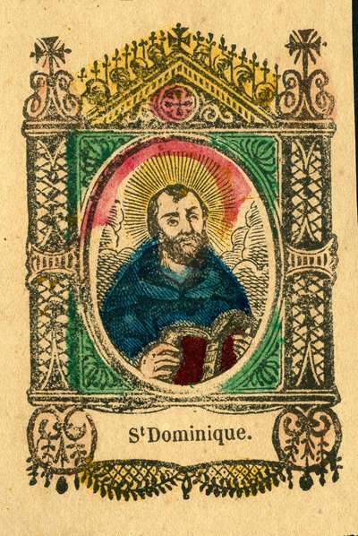 Pobożny obraz: św. Dominik, założyciel zakonu dominikanów (odbitka epinal) autorstwa Anonymous Anonymous