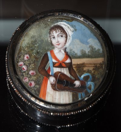 „Portret dziewczyny z lirą korbową” (Portret dziewczyny z lirą korbową) Anonimowa akwarela ok. 1800 r. Kolekcja prywatna autorstwa Anonymous Anonymous