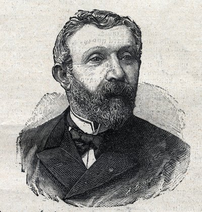 Portret Alfreda Mezieresa (1826-1915), francuskiego historyka literatury, dziennikarza i polityka. Grawer w „Le Petit Parisien” autorstwa Anonymous Anonymous