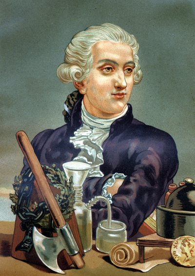 Portret Antoine Laurenta de Lavoisiera (1743 - 1794), francuskiego chemika. według „Science and its Men” Louisa Figuiera. Barcelona 1881. autorstwa Anonymous Anonymous