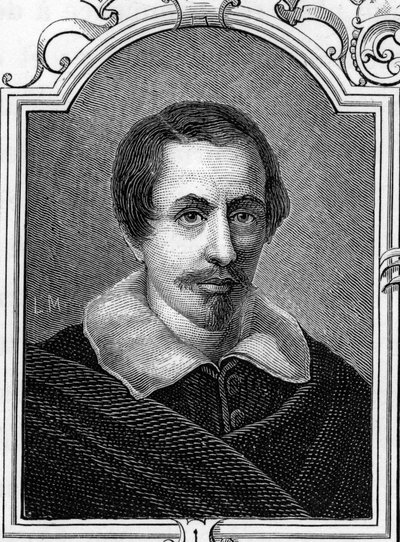 Portret Daniele Crespi (1598-1630) włoskiego malarza. Rycina z 1859 roku w „Galeriach Europy – Włochy” autorstwa Armandauda. Prywatna kolekcja. autorstwa Anonymous Anonymous
