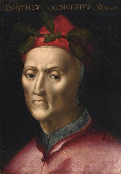 Portret Dante Alighieri (1265-1321) - Anonimowy obraz z XVI wieku - kolekcja prywatna autorstwa Anonymous Anonymous