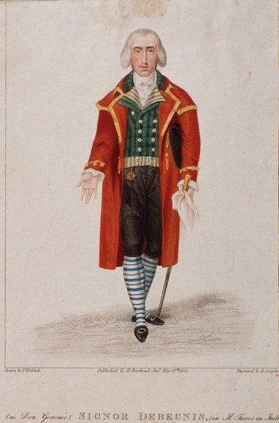 Portret Don Geronio w interpretacji Dennisa, postać z Turk we Włoszech, opera Gioachino Rossiniego autorstwa Anonymous Anonymous