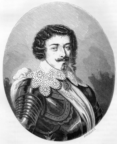 Portret księcia Henryka II Montmorency (Montmorenci) (1595-1632) - Grawerowanie z 1863 r. w „Le Livre Rouge - Histoire De L