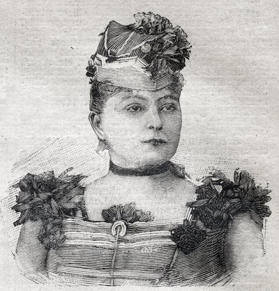 Portret Eugenii Weiss, znanej jako Jenny Baroness of Rahden, członkini brezylijskiej trupy cyrkowej i autorki książki „Powieść o L