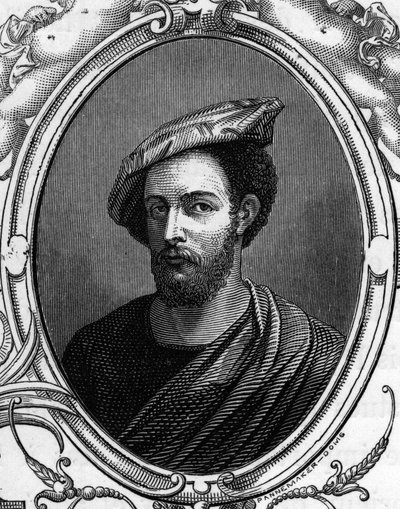 Portret Francesco Primaticcio, zwanego Prymatykiem (1504 - 1570), włoskiego malarza. rycina z 1859 r. w „”Galeriach Europa – Włochy” autorstwa Armengaud. Prywatna kolekcja. autorstwa Anonymous Anonymous