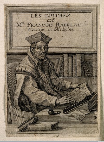 Portret Francois Rabelais (1494-1553), Anonim. Grawerowanie miedzi autorstwa Anonymous Anonymous
