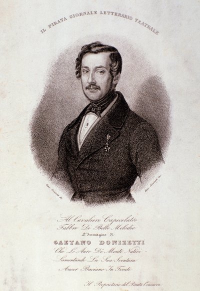Portret Gaetano Donizettiego (rycina) autorstwa Anonymous Anonymous