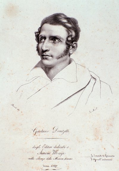 Portret Gaetano Donizettiego (rycina autorstwa Anonymous Anonymous